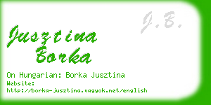 jusztina borka business card